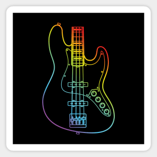 J-Style Bass Guitar Body Colorful Outline Sticker